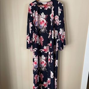 Peach Love California Floral Duster